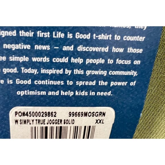 Life is Good Womens Simply True Jogger Solid Moss Green Size XXL Sweatpants NWT - Picture 7 of 9